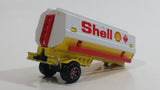 Vintage Majorette Shell Oil Fuel Tanker Trailer Yellow , Red White Die Cast Toy Car Vehicle