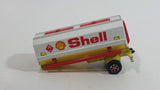 Vintage Majorette Shell Oil Fuel Tanker Trailer Yellow , Red White Die Cast Toy Car Vehicle