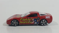 2002 Maisto Marvel Comics Captain America 1997 Chevrolet Corvette Red Die Cast Toy Car Vehicle