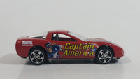 2002 Maisto Marvel Comics Captain America 1997 Chevrolet Corvette Red Die Cast Toy Car Vehicle