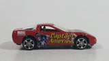 2002 Maisto Marvel Comics Captain America 1997 Chevrolet Corvette Red Die Cast Toy Car Vehicle