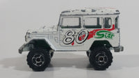 Majorette No. 277 Toyota 4x4 White Rallye 80 Star 1/53 Scale Die Cast Toy Car Vehicle with Opening Rear Window