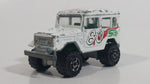 Majorette No. 277 Toyota 4x4 White Rallye 80 Star 1/53 Scale Die Cast Toy Car Vehicle with Opening Rear Window