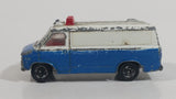 Vintage 1977 Tomy Tomica Chevrolet Chevy Van Sheriff Police Cops No. F22 White Blue 1/79 Scale Die Cast Toy Car Emergency Rescue Vehicle Made in Japan