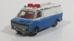 Vintage 1977 Tomy Tomica Chevrolet Chevy Van Sheriff Police Cops No. F22 White Blue 1/79 Scale Die Cast Toy Car Emergency Rescue Vehicle Made in Japan