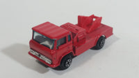 Vintage Yatming Semi Utility Boom Bucket Truck Red Die Cast Toy Car Vehicle