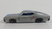 2014 Hot Wheels HW Work Shop Muscle Mania '69 Ford Torino Metalflake Grey Die Cast Toy Muscle Car Vehicle