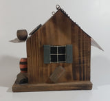 Folk Art Bait Shop Building Wooden Model with Copper Metal Roof Fishing Sportsmen Outdoors Cabin Rustic Collectible