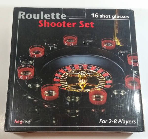 Party Alley Roulette Shooter Set of 16 Shot Glasses and Wheel Drinking Gambling Collectible New in Box