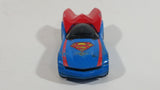 2012 Hot Wheels DC Universe Character Cars Superman Blue Red Cape Die Cast Toy Car Vehicle