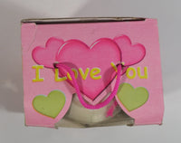 White Teddy Bear Plush and "I Love Mom" Ceramic Coffee Mug in Pink Box