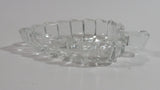 Leaf Shaped Clear Glass Ash Tray Smoking Collectible