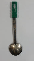 Green Jade Stone 4" Long Mexico Metal Spoon Souvenir Travel Collectible