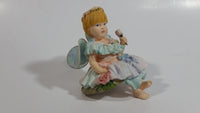 2000 Enesco Lisa Jane Fairy Figurine Ornament Edge of Shelf Sitting Decorative Collectible
