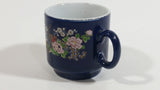 Tai'pan Fine Porcelain Miniature Mini Small 2 inch Tall Dark Blue Peacock Bird Themed Tea Cup