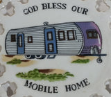 Vintage "God Bless Our Mobile Home" Beautiful Decorative Wall Plate Made in Japan