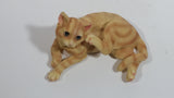 Orange Striped Cat Scratching its Face 4" Long Decorative Resin Ornament
