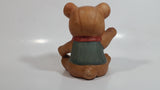 Rare Vintage Interpur Taiwan Hand Painted Ceramic 6" Tall Brown Teddy Bear