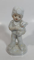 Lady Angela Boy Playing Doctor to Teddy Bear 5" Tall Hand Painted Porcelain Figurine