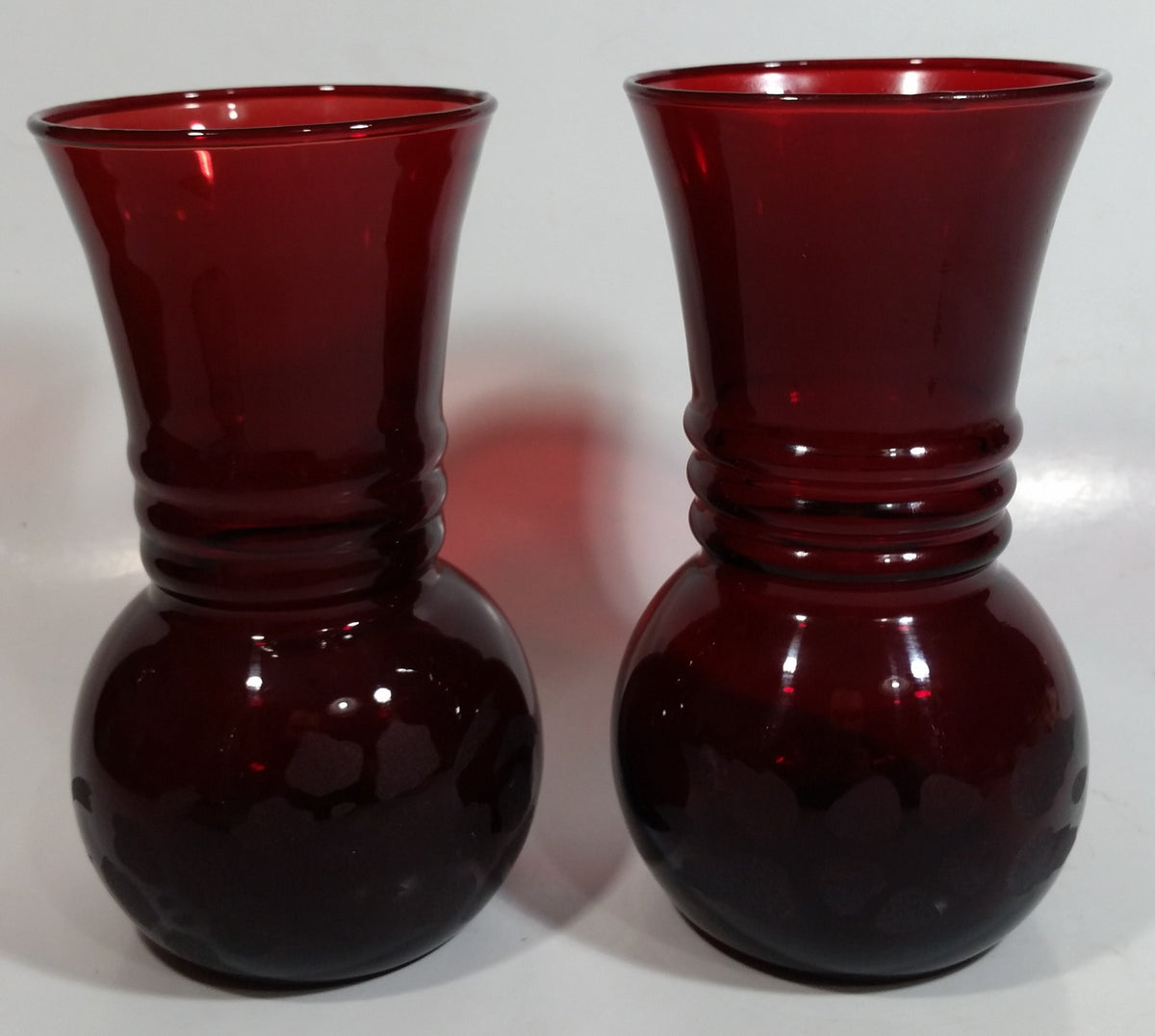 Set of 2 Vintage 1950s Anchor Hocking Ruby Red Pineapple Shaped Glass ...