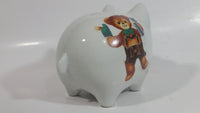 Vintage Reutter Porzellan Germany Boy and Girl Teddy Bear Porcelain Pig Shaped Piggy Coin Bank