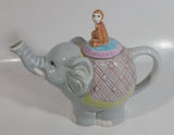 Monkey Riding Grey Elephant Themed Ceramic Tea Pot