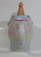 Monkey Riding Grey Elephant Themed Ceramic Tea Pot