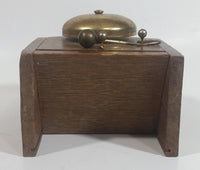 Antique "Ring For Room Service" Hotel Inn Motel Brass Bell Wooden Message Caddy