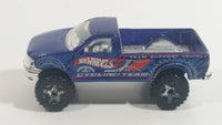 2013 Hot Wheels Team: Ford Racing 1997 Ford F-150 Lifted 4x4 Truck Blue Die Cast Toy Car Vehicle