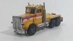 Vintage 1992 Matchbox Peterbilt Cement Mixer Semi Tractor Truck Yellow 1/80 Scale Die Cast Toy Rig Vehicle