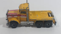 Vintage 1992 Matchbox Peterbilt Cement Mixer Semi Tractor Truck Yellow 1/80 Scale Die Cast Toy Rig Vehicle