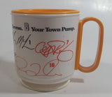 1990s CKNW/98 Vancouver Canucks NHL Ice Hockey Team with Player Autographs White and Yellow Plastic Coffee Mug Chevron Gas Station Promotional Item