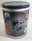 2007 NHL Ice Hockey Canadian Team Logos Houston Harvest Popcorn 11" Tall Round Steel Canister - Empty
