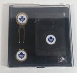 Toronto Maple Leafs NHL Ice Hockey Golf Golfing Ball Marker, Hat Clip, and Leather Money Clip Set in Case