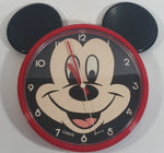 Vintage Disney Mickey Mouse 8" Diameter Lorus Quartz Clock with Ears Cartoon Collectible