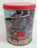 1994 Coca-Cola Coke Soda Pop Basketball, Football, Baseball Sports Themed 6" Tall Tin Metal Canister