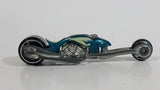 2008 Hot Wheels Team: Custom Bikes Hammer Sled Motorcycle Aqua Green Blue Die Cast Toy Motorbike Vehicle
