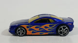 2009 Hot Wheels Trick Tracks Speed Hill Muscle Tone Metalflake Blue w/ Flames Die Cast Toy Car Vehicle