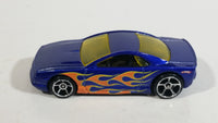 2009 Hot Wheels Trick Tracks Speed Hill Muscle Tone Metalflake Blue w/ Flames Die Cast Toy Car Vehicle