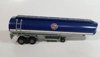 Rare VHTF Vintage Majorette Gulf Gas Oil Fuel Tanker Semi Tractor Trailer Blue Die Cast Toy Vehicle