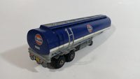 Rare VHTF Vintage Majorette Gulf Gas Oil Fuel Tanker Semi Tractor Trailer Blue Die Cast Toy Vehicle