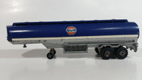 Rare VHTF Vintage Majorette Gulf Gas Oil Fuel Tanker Semi Tractor Trailer Blue Die Cast Toy Vehicle