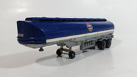 Rare VHTF Vintage Majorette Gulf Gas Oil Fuel Tanker Semi Tractor Trailer Blue Die Cast Toy Vehicle