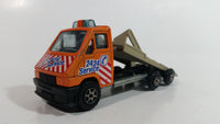 1984 Vintage Majorette Renault Master T35 Flat Bed Tow Truck Orange 1/45 Scale  Die Cast Toy Vehicle