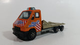 1984 Vintage Majorette Renault Master T35 Flat Bed Tow Truck Orange 1/45 Scale  Die Cast Toy Vehicle