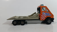 1984 Vintage Majorette Renault Master T35 Flat Bed Tow Truck Orange 1/45 Scale  Die Cast Toy Vehicle