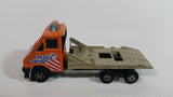 1984 Vintage Majorette Renault Master T35 Flat Bed Tow Truck Orange 1/45 Scale  Die Cast Toy Vehicle