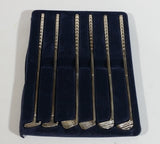 Full Set of 6 Elegance Silver Plated Zinc Miniature Golf Club Shaped Coffee Beverage Drink Stir Stirring Sticks 6" Long