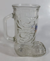Coors Banquet Beer Cowboy Boot Shaped Embossed Glass 6" Tall Beer Mug