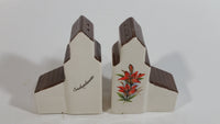 Saskatchewan Prairie Lily Flower White Ceramic Grain Elevators Salt & Pepper Shaker Set